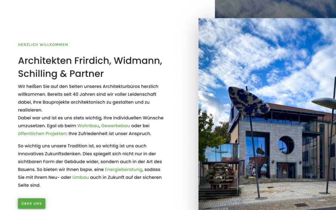 Neue Website der Architekten Frirdich Widmann Schilling + Partner